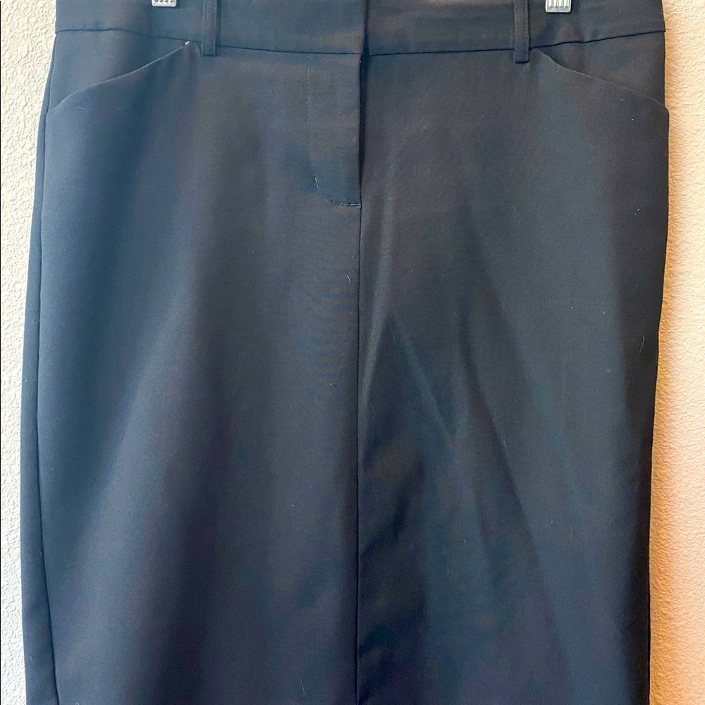 Black Straight Pencil Skirt with Back Slit